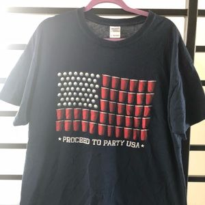 American Flag Beer Pong Shirt